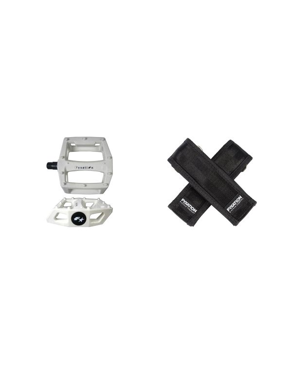 Fyxation Gates Pedal with Strap Kit - White/Black