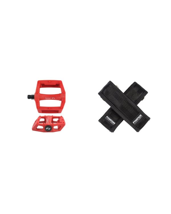 Fyxation Gates Pedal with Strap Kit - Red/Black