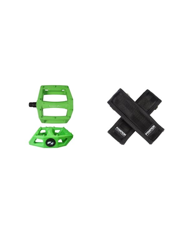 Fyxation Gates Pedal with Strap Kit - Green/Black