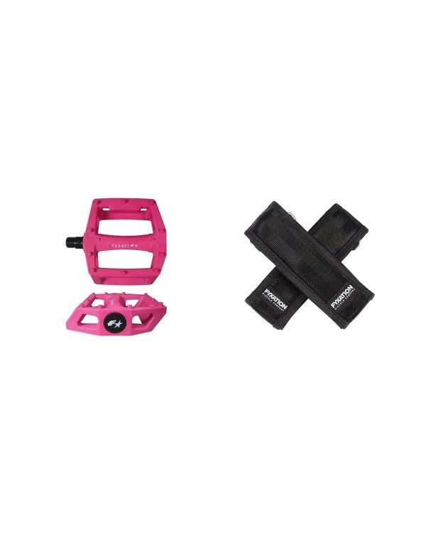 Fyxation Gates Pedal with Strap Kit - Pink/Black